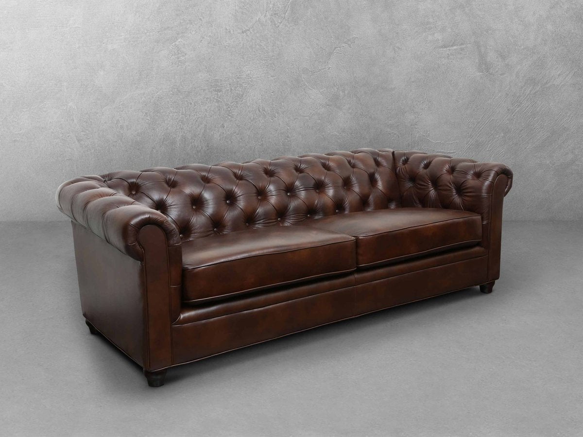 Tuscan Tufted Leather Sofa