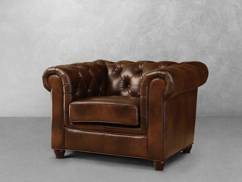 Tuscan Tufted Leather Armchair