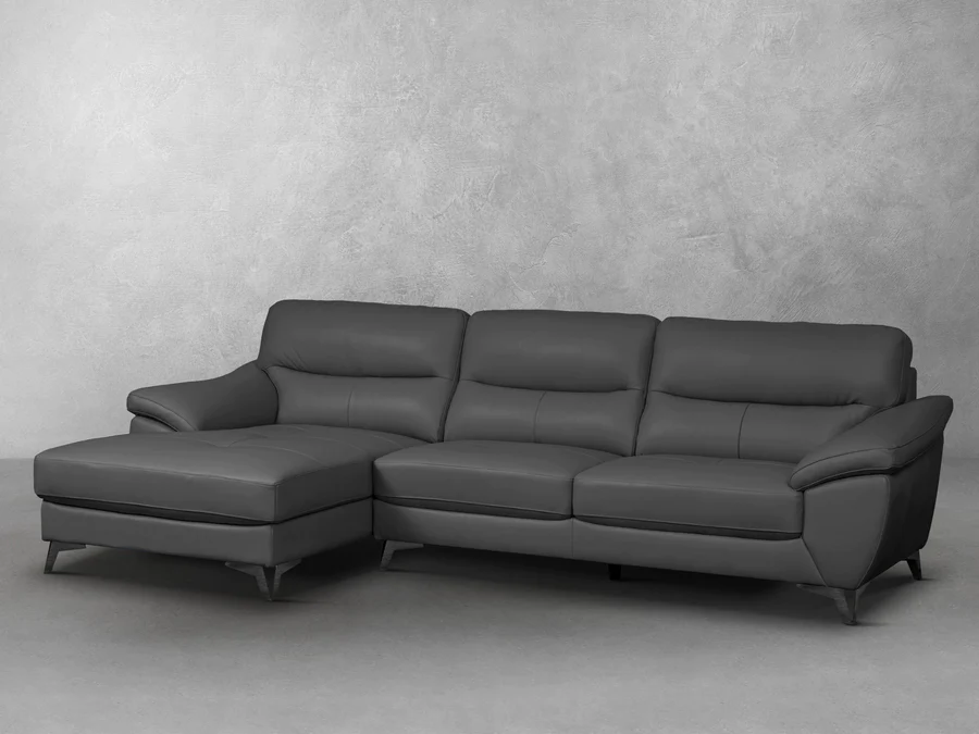 Abbyson devonshire online leather tufted sectional