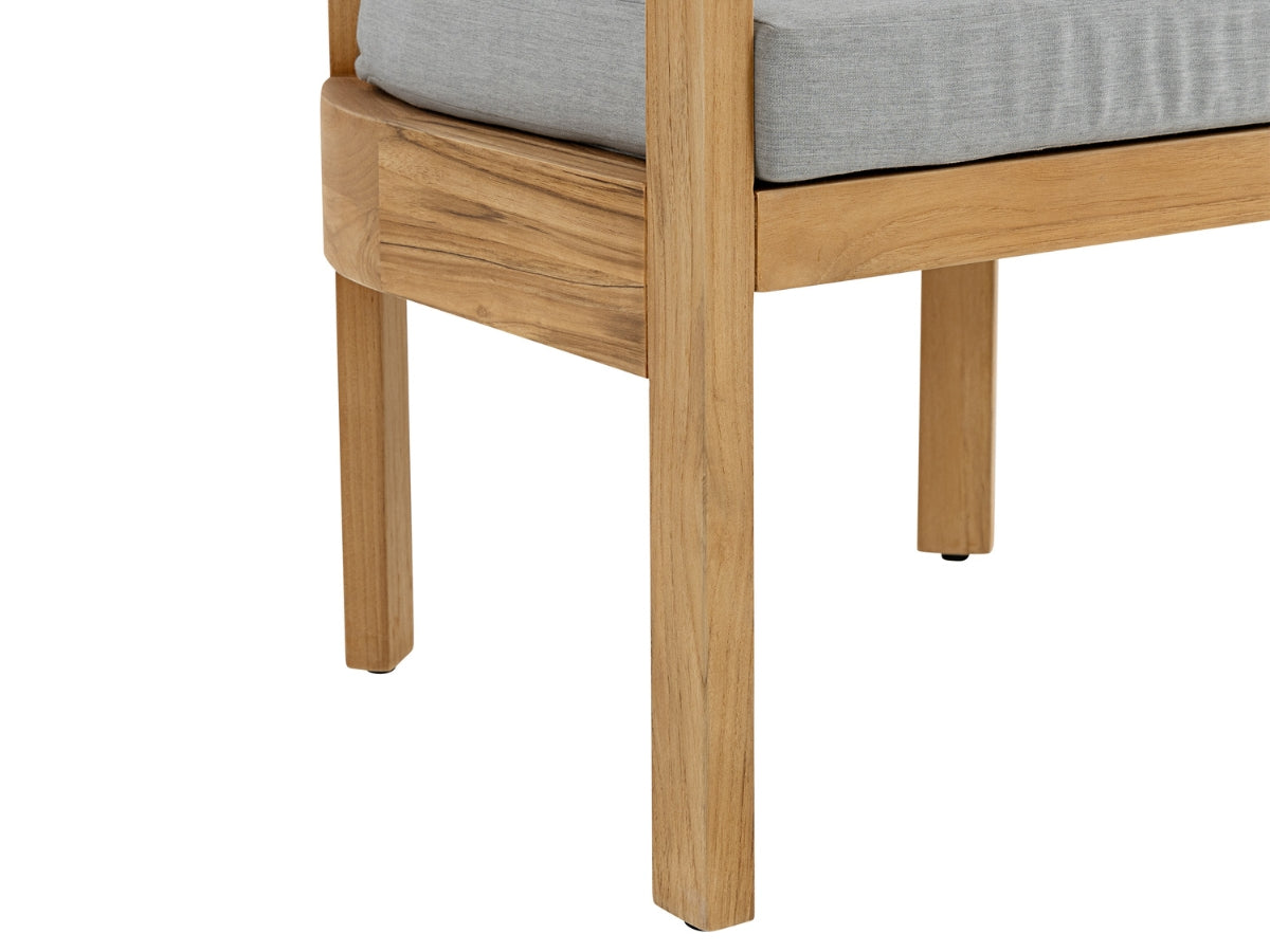 Santino® Outdoor Dining Chair (Set of 2) - Gray Fabric with Teak Frame