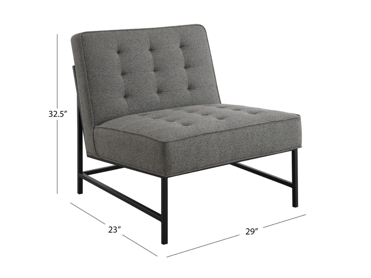 Astor Tufted Fabric Chair - Dark Gray