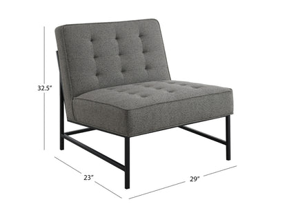 Astor Tufted Fabric Chair - Dark Gray