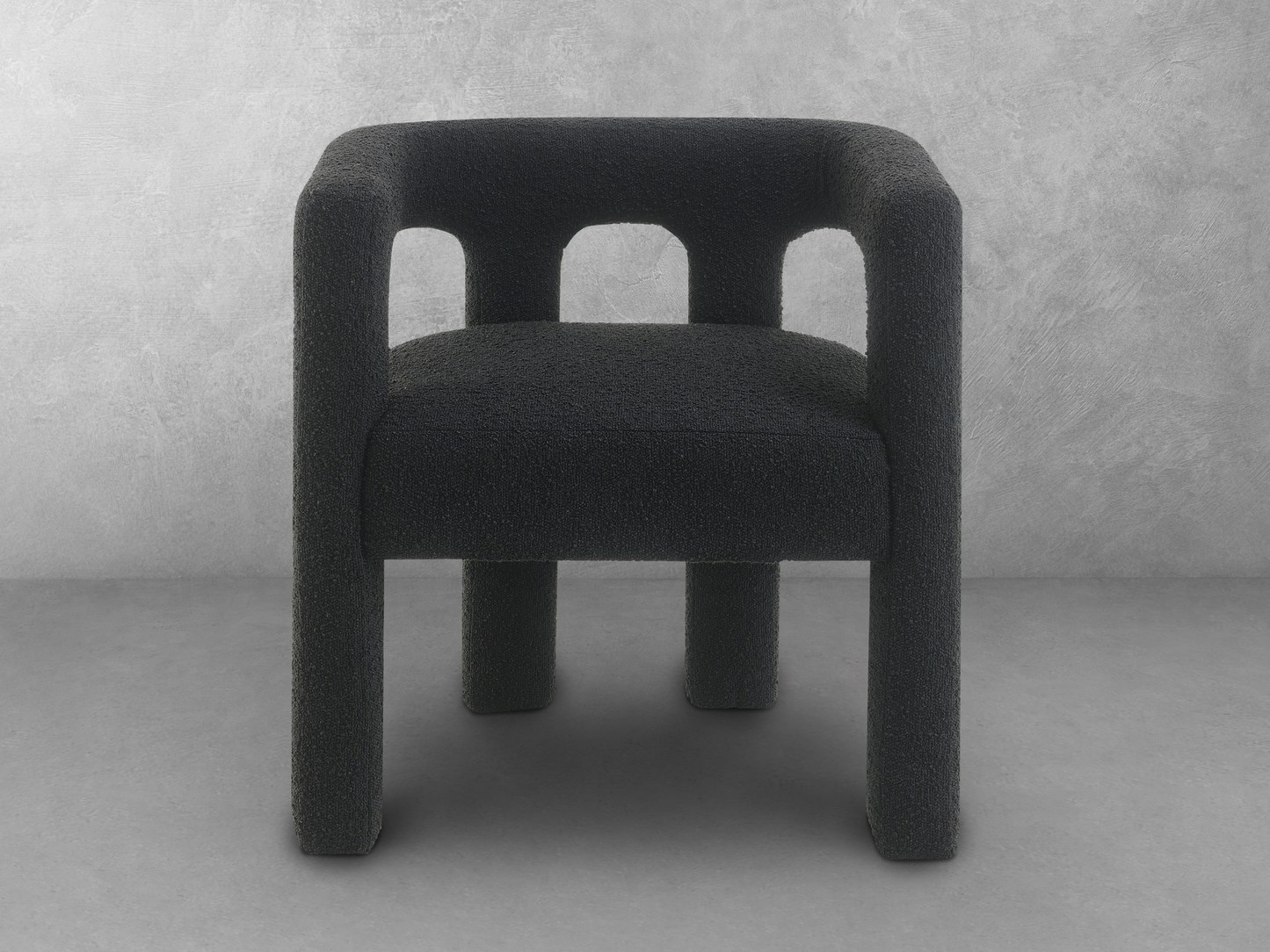Mandy Bouclé Fabric Dining Chair - Black