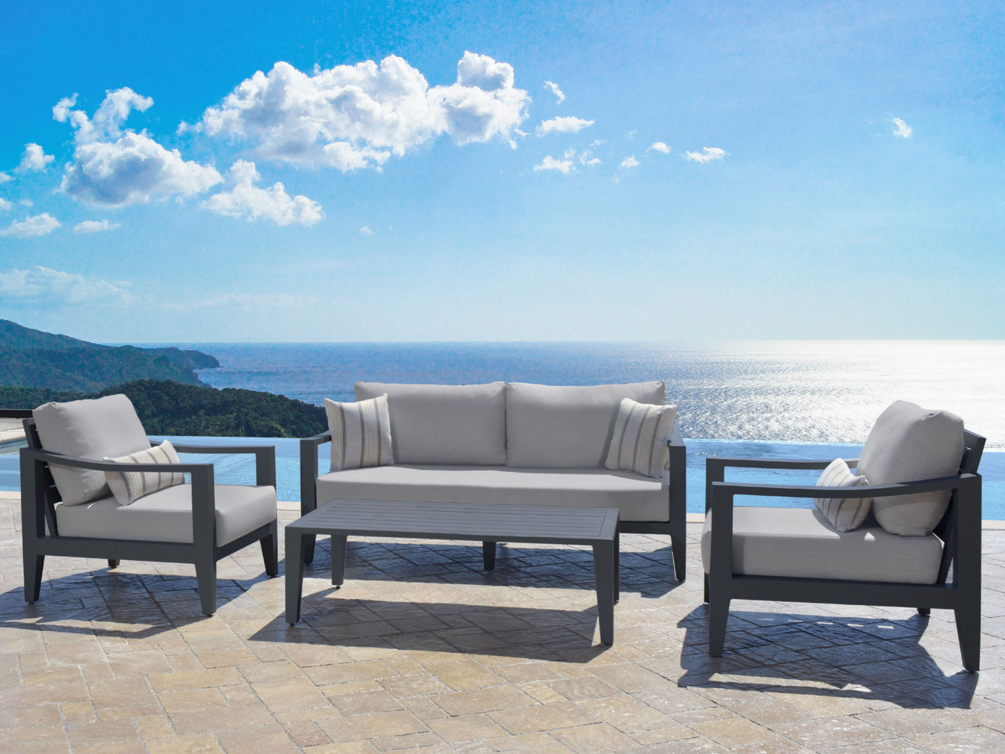 Hyland Hills 4-pc Outdoor Seating Set - Gray Aluminum