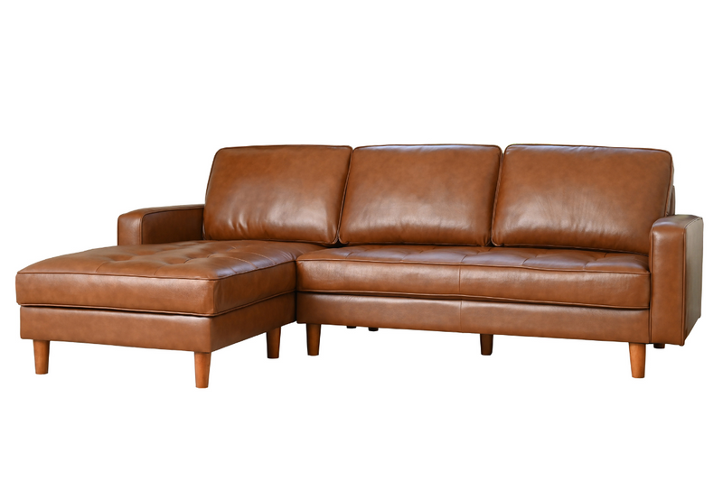 Holloway Mid-Century Leather Sectional