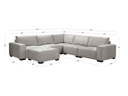 Teagan 6-pc Leather Modular Sectional