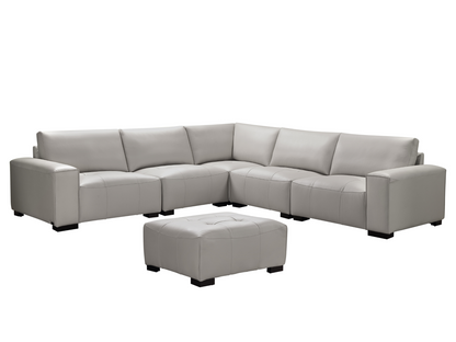 Teagan 6-pc Leather Modular Sectional