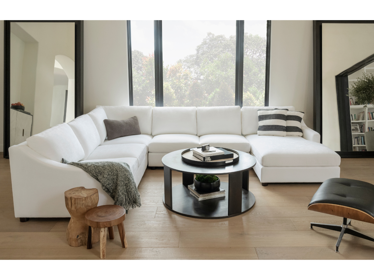 Abbyson kandace tufted fabric sectional hotsell