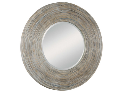 Abbyson Home Vega White Washed Round Mirror