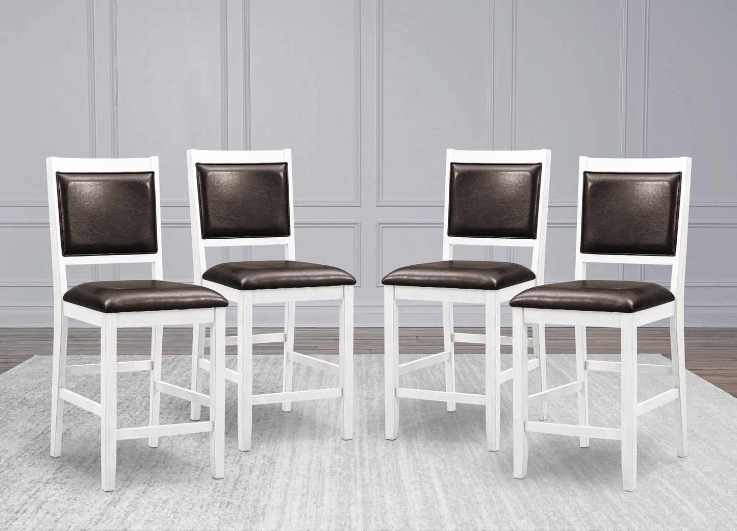 Walker Wood Counter Stool (Set of 4), White