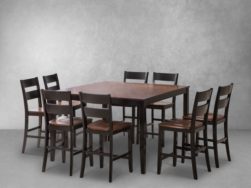 Walden 9-pc Wood Counter Height Dining Set