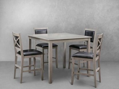 Walker 5-pc Wood Counter Height Dining Set - Gray