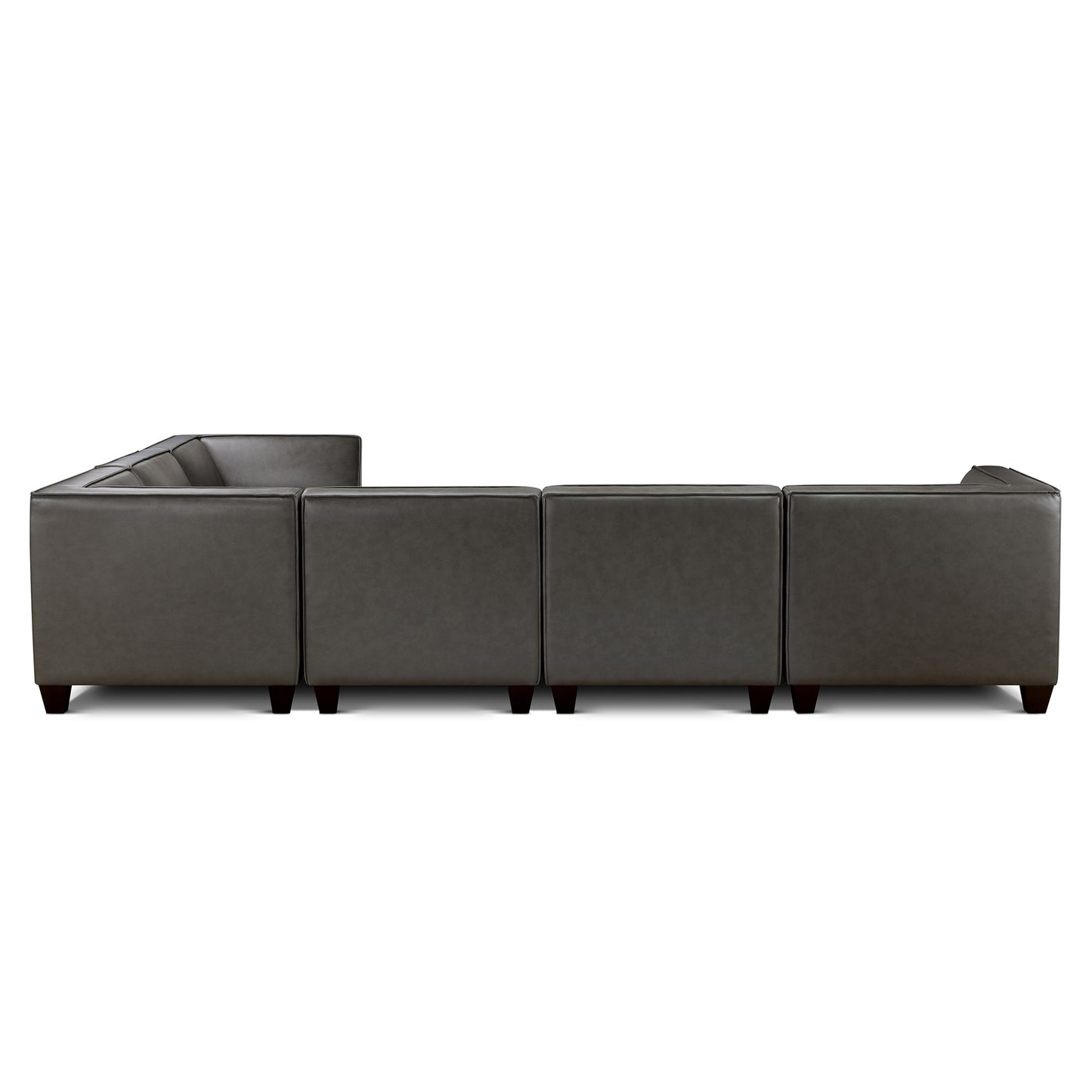 Wallingford 6-pc Modular Leather Sectional, Dark Gray