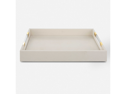 Abbyson Home Winnie White Shagreen Tray