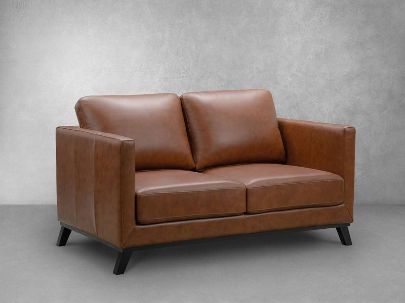 Woodstock Mid Century Leather Loveseat