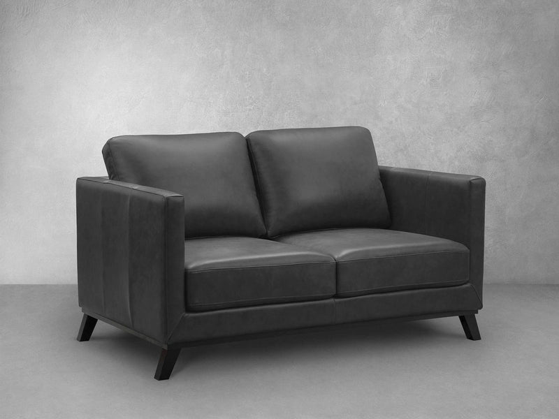 Woodstock Mid Century Leather Loveseat