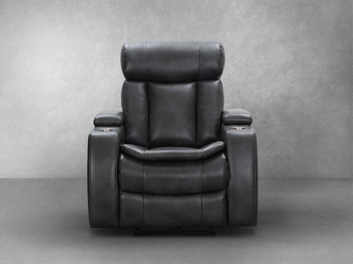 Zayne Power Reclining Leather Chair - Black