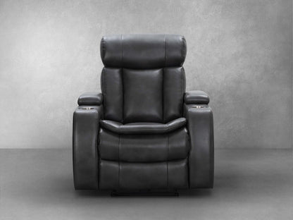 Zayne Power Reclining Leather Chair - Black