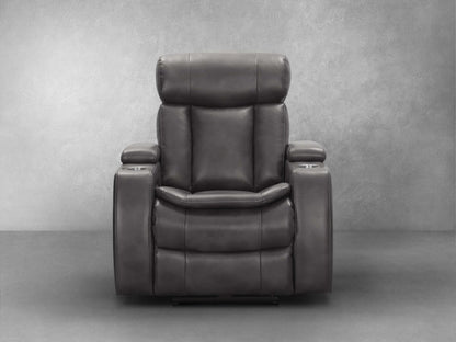 Zayne Power Reclining Leather Chair - Gray