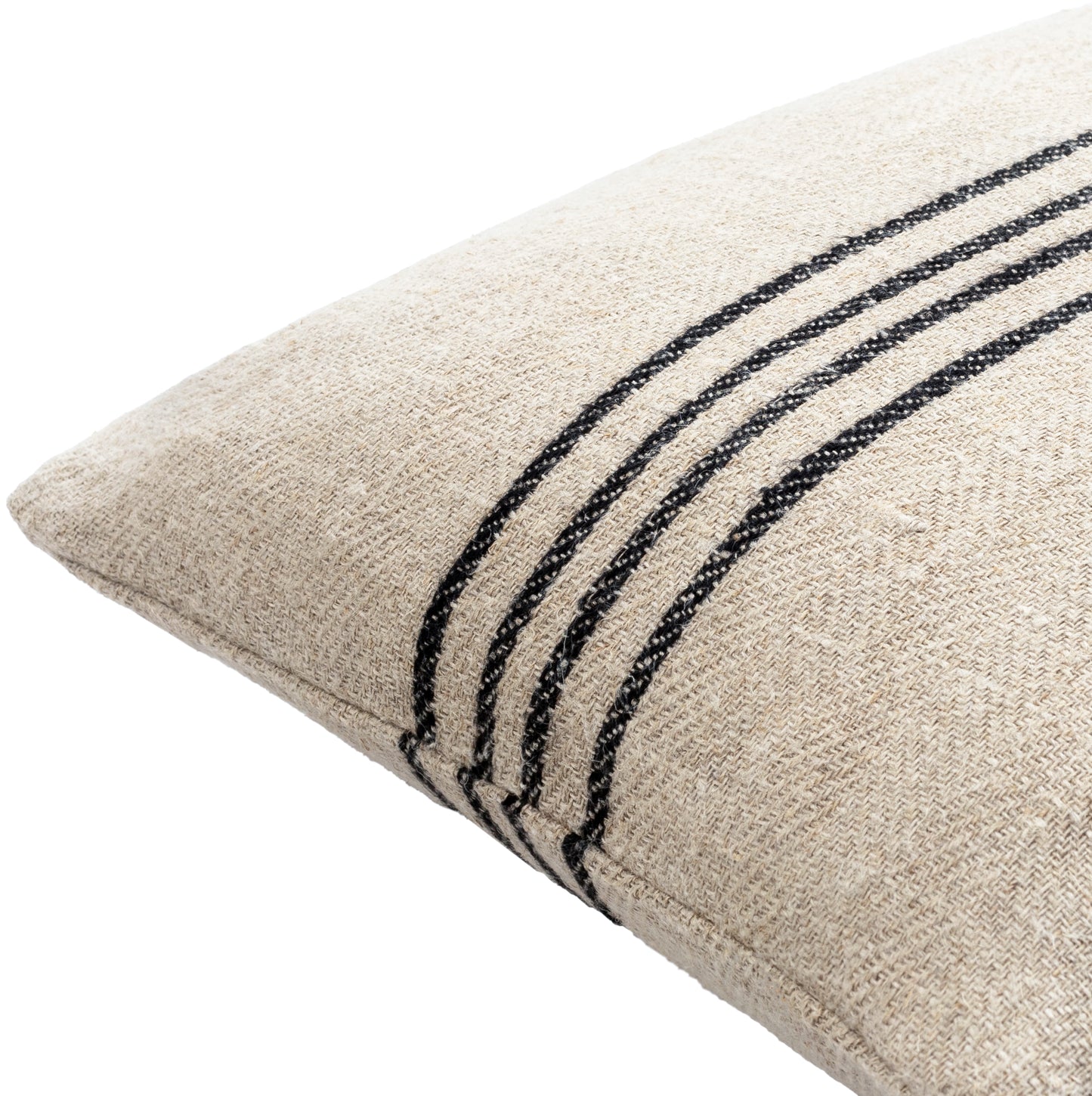 Becki Owens Brett Black Striped 22" x 22" Accent Pillow with Down Insert