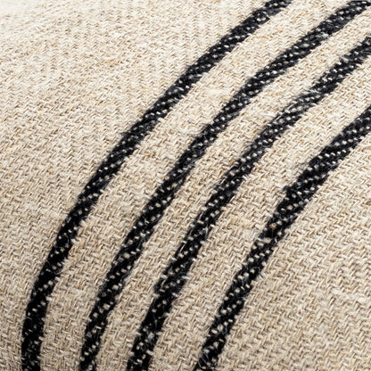 Becki Owens Brett Black Striped 22" x 22" Accent Pillow with Down Insert