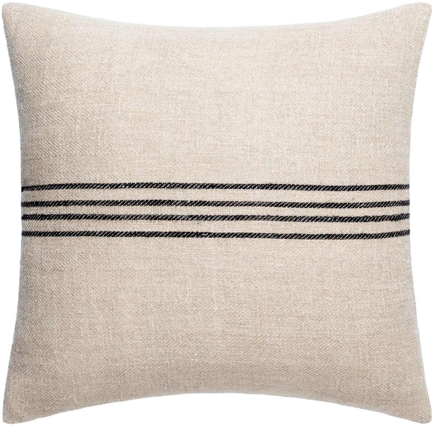 Becki Owens Brett Black Striped 22" x 22" Accent Pillow with Down Insert