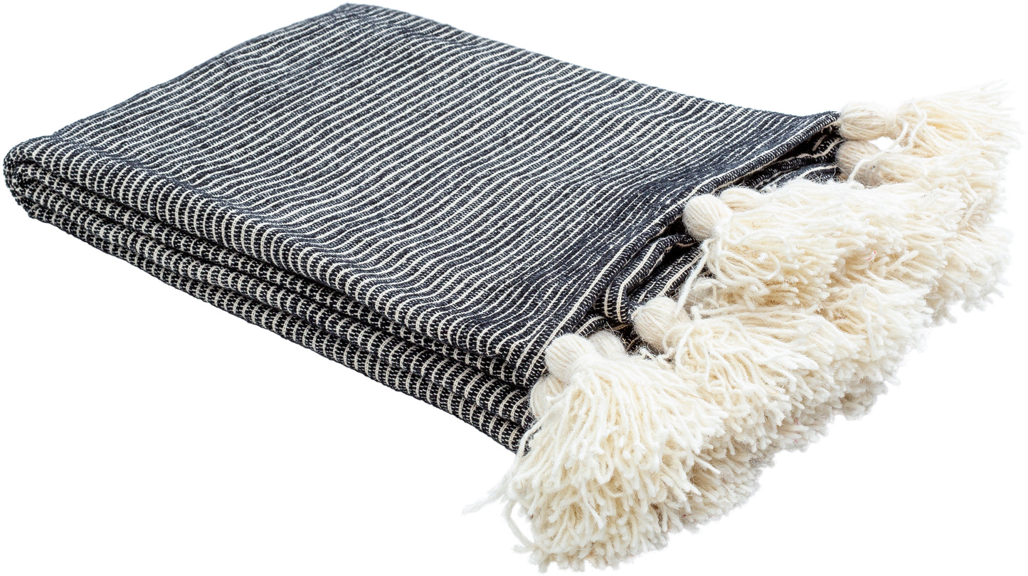 Becki Owens Kapri Throw, Black & Light Beige