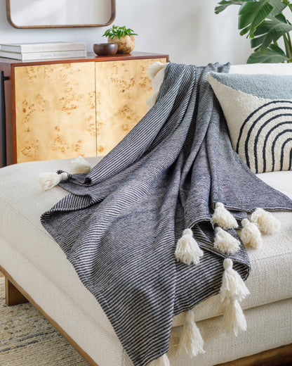 Becki Owens Kapri Throw, Black & Light Beige