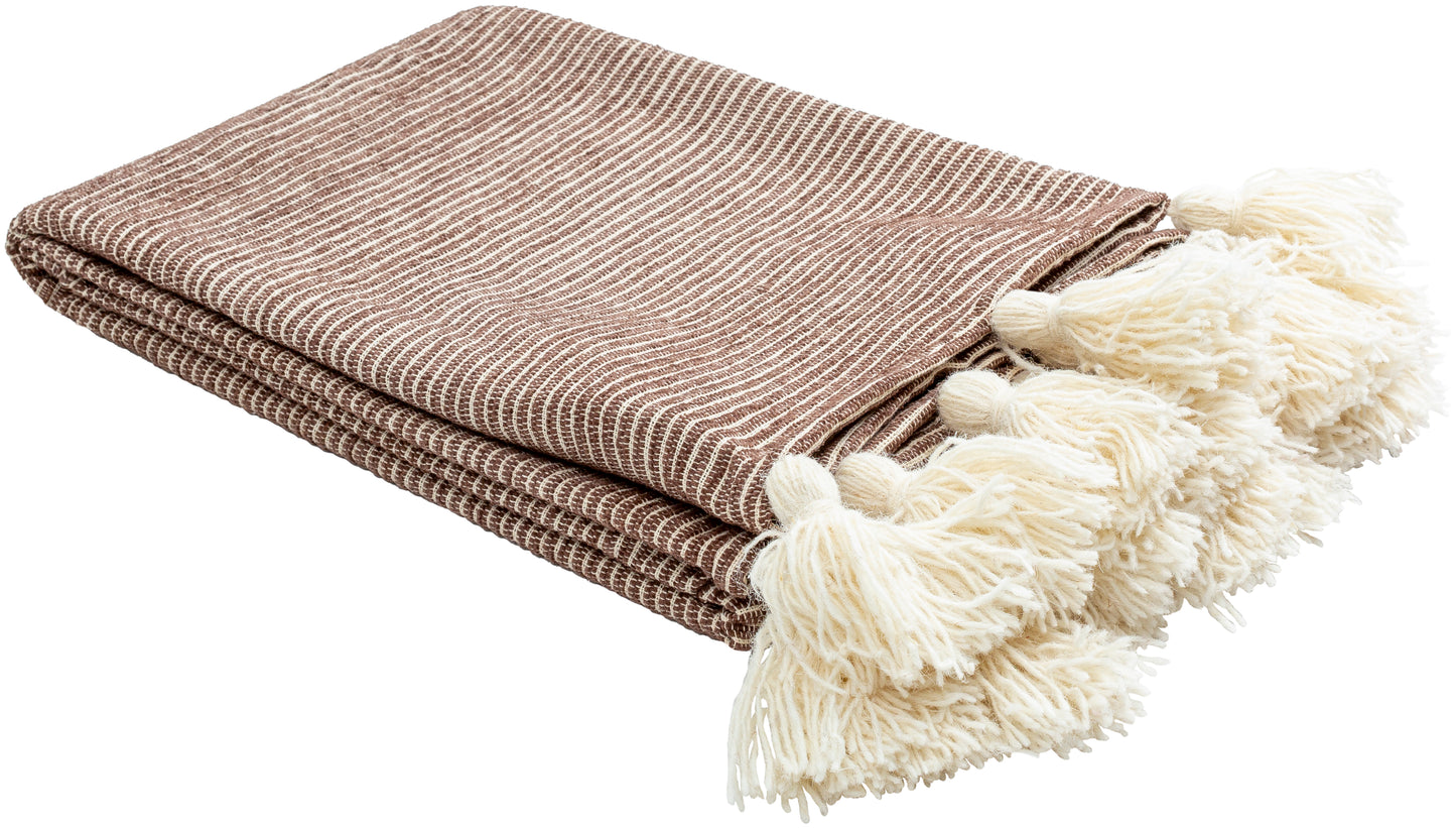 Becki Owens Kapri Throw, Cream & Dark Brown
