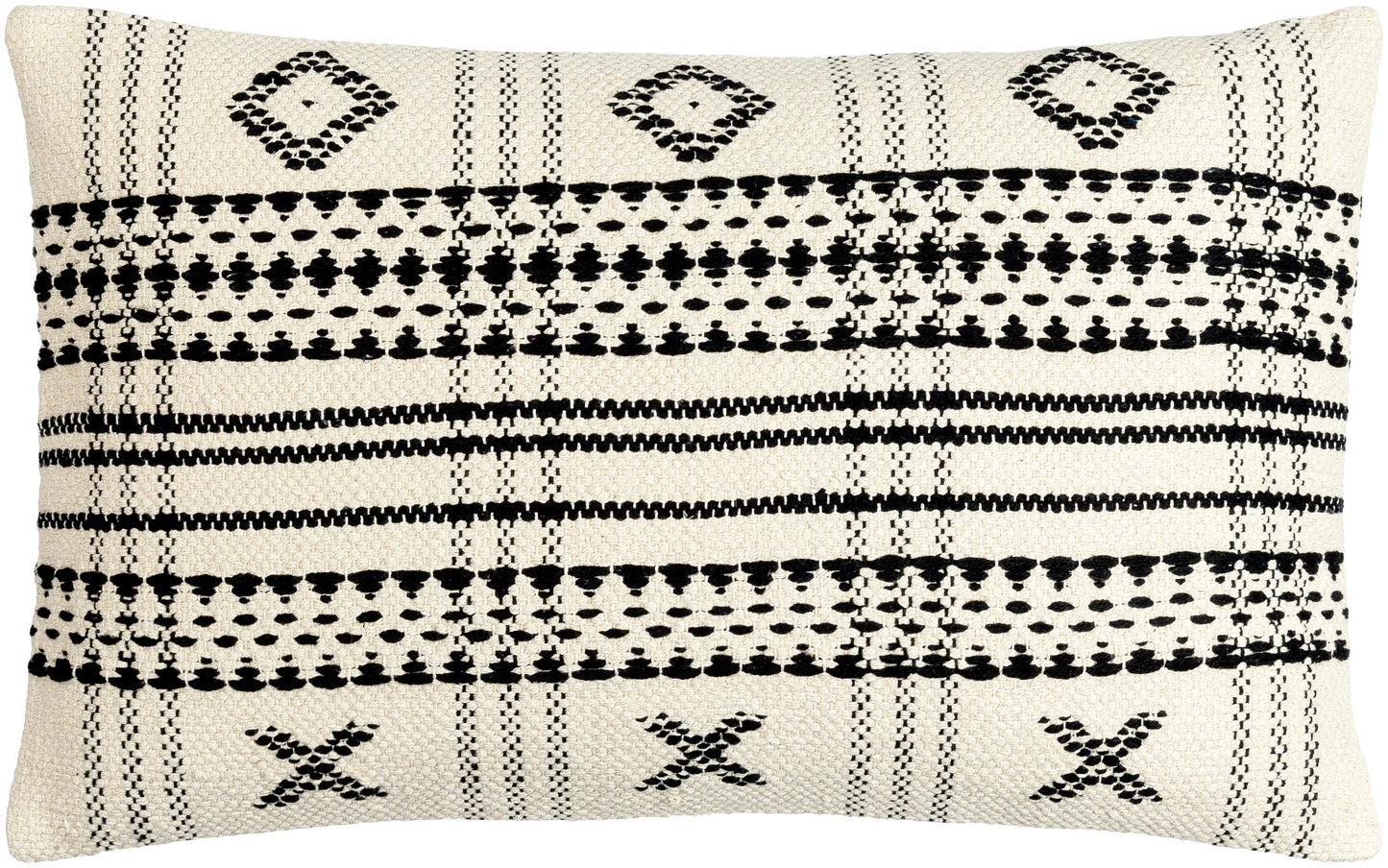 Becki Owens Myrna 18" x 18" Beige & Black Accent Pillow, Cover Only