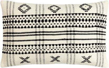 Becki Owens Myrna 18" x 18" Beige & Black Accent Pillow, Cover Only
