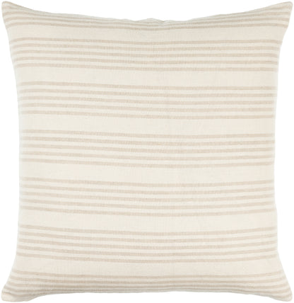 Becki Owens Mindy 18" x 18" White Striped Accent Pillow, Cover Only