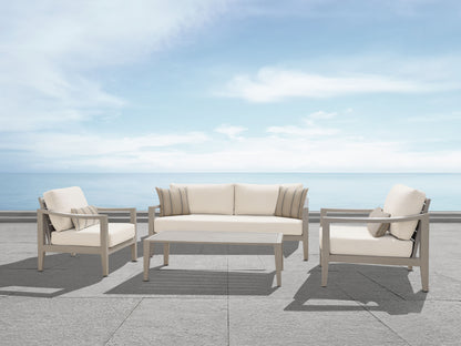 Hyland Hills 4-pc Outdoor Seating Set - Beige Aluminum