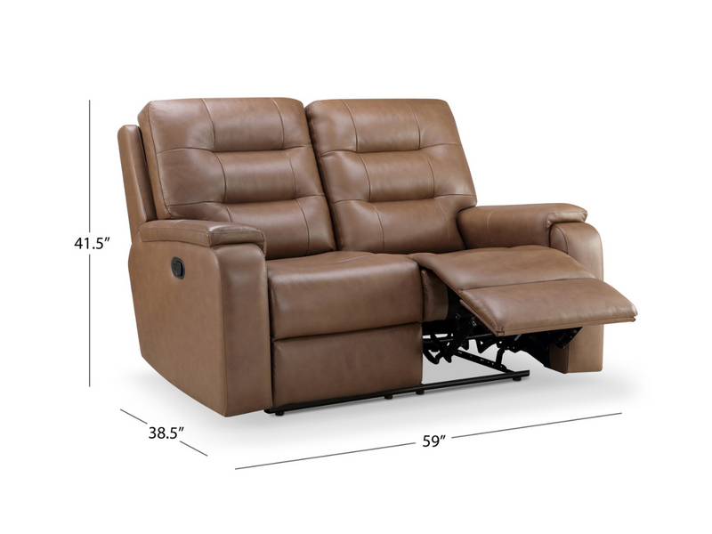 Waylen 3-pc Top-Grain Leather Manual Reclining Set