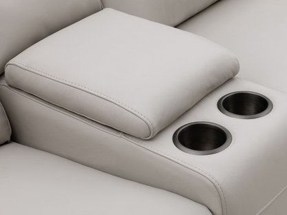 Kimmel Power Reclining Leather Sectional with Power Headrests - Gray