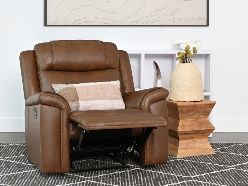Gilmore 3-pc Leather Manual Reclining Sofa Collection, Brown