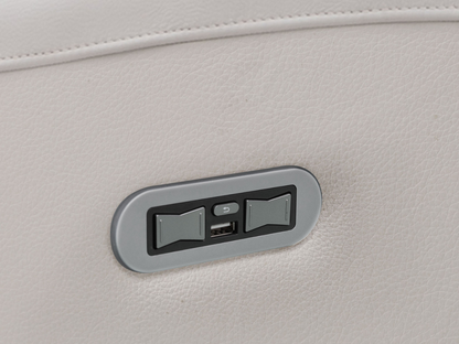 Kimmel Power Reclining Leather Sectional with Power Headrests - Gray