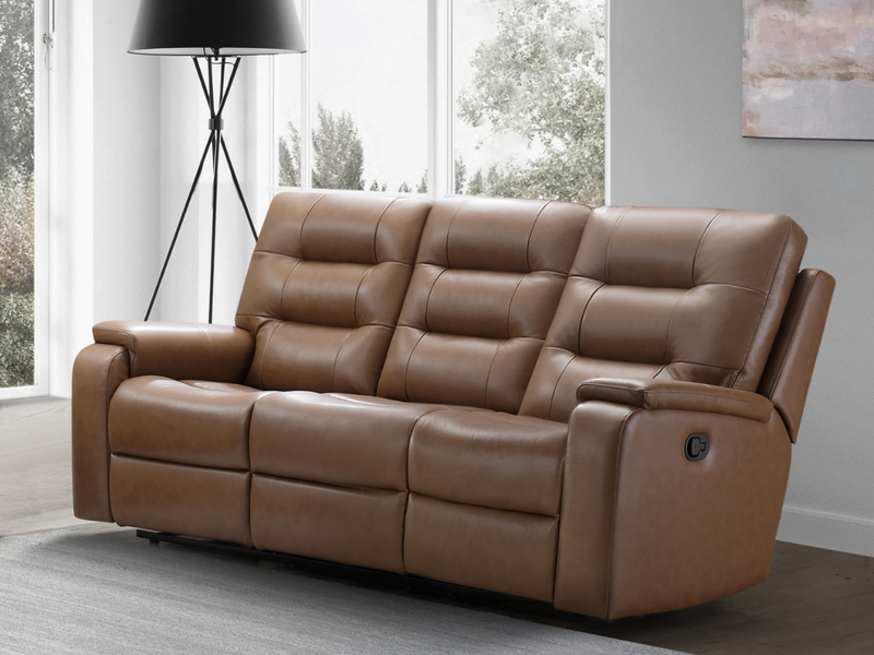 Waylen Top-Grain Leather Manual Reclining Sofa