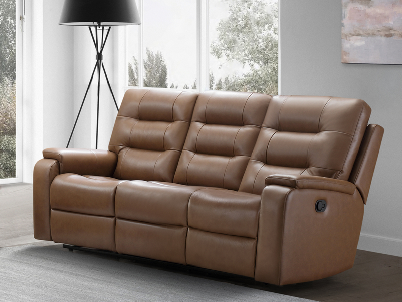 Waylen 3-pc Top-Grain Leather Manual Reclining Set