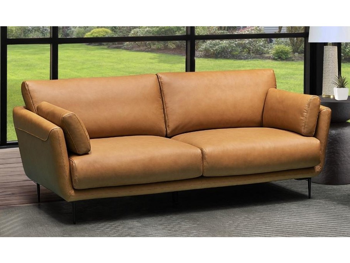 Hallie Leather Sofa - Camel