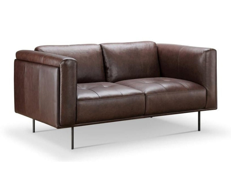 Raven Leather Loveseat