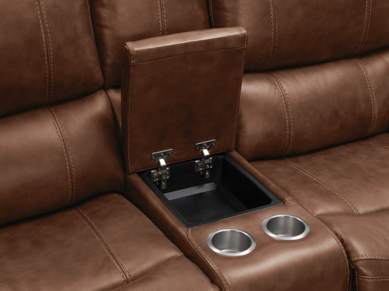 Braymor Leather Power Reclining Loveseat