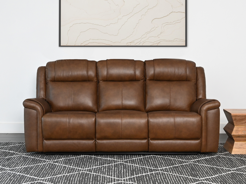 Gilmore 2 pc Leather Manual Reclining Sofa and Chair Brown