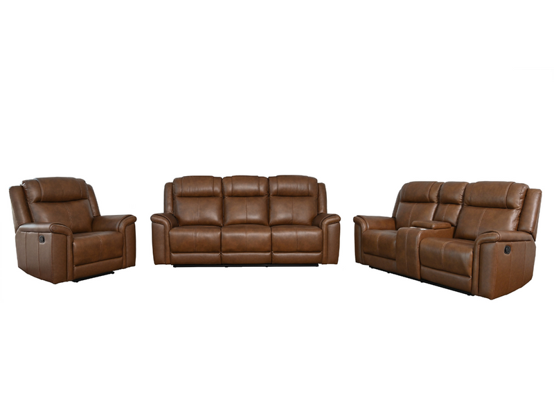 Gilmore 3 pc Leather Manual Reclining Sofa Collection Brown