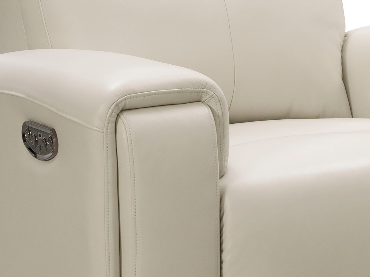 Keegan Power Reclining Leather Loveseat - Ivory