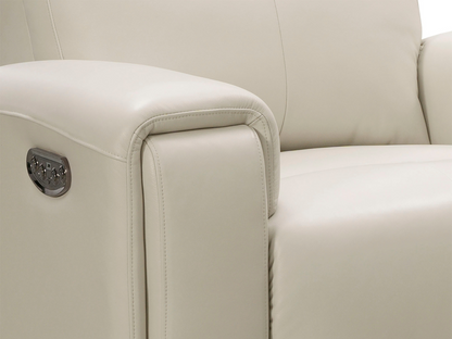 Keegan Power Reclining Leather Loveseat - Ivory