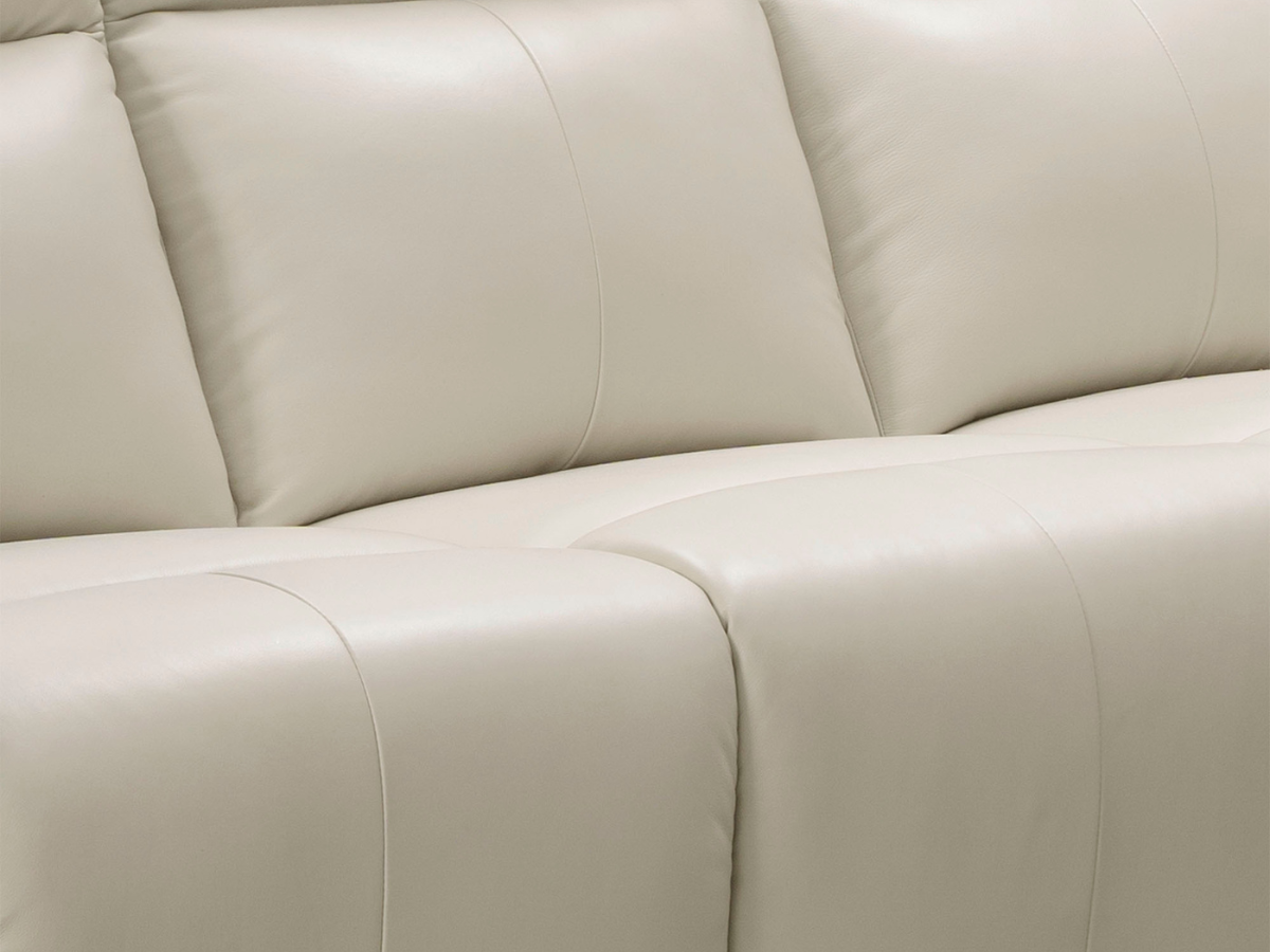 Keegan Power Reclining Leather Loveseat - Ivory