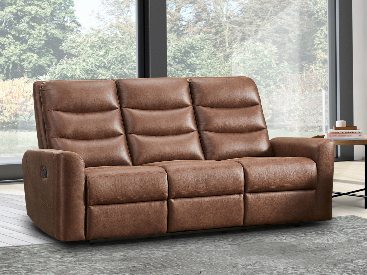 Bentley Fabric Manual Reclining Sofa - Brown