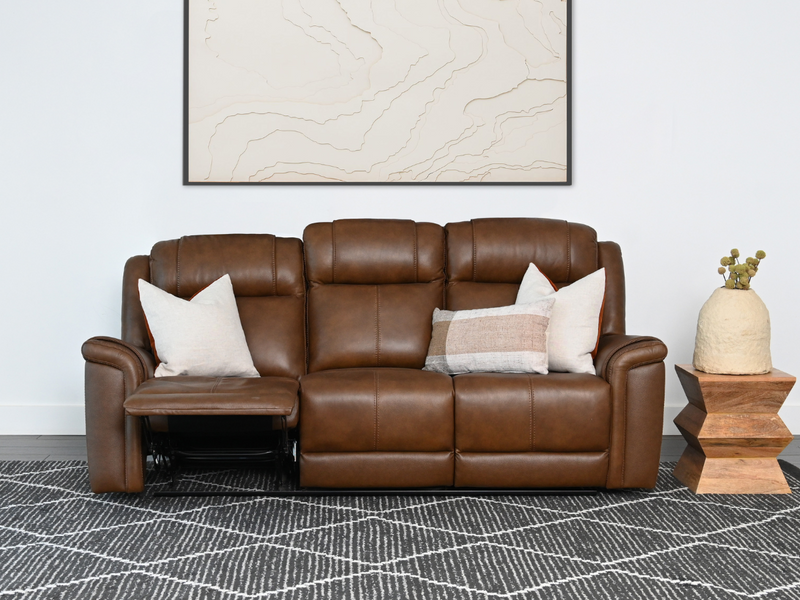 Abbyson waltham leather reclining sofa deals
