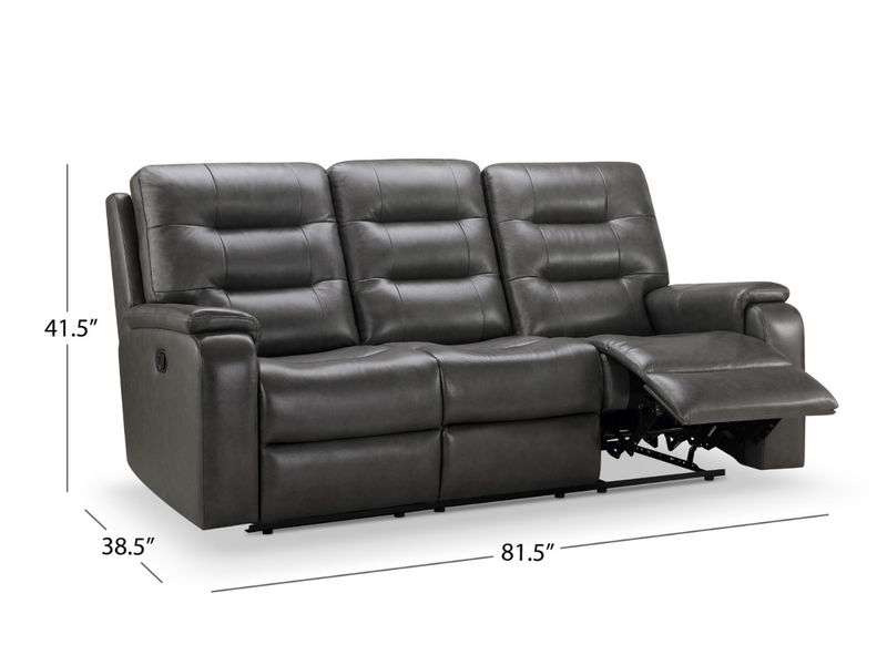 Waylen 3-pc Top-Grain Leather Manual Reclining Set